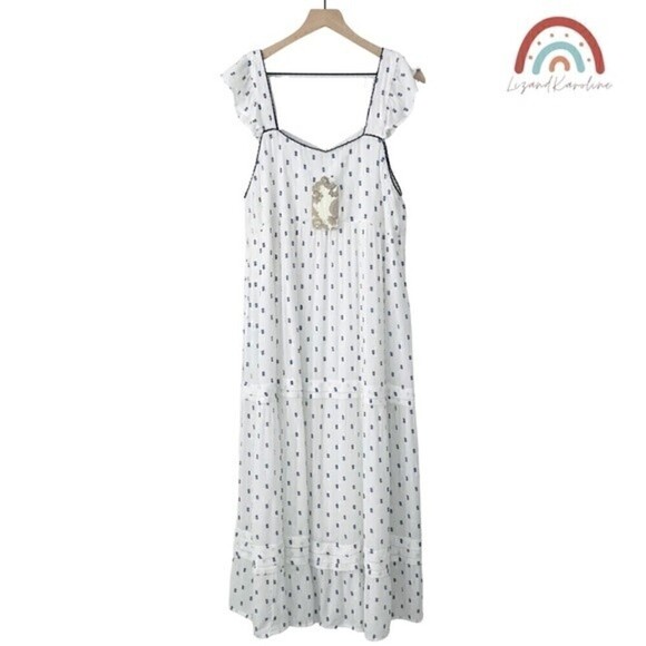 New! B.O.G Collective Band of Gypsies Touch the Sky Dot Woven Maxi Tiered Dress - Picture 2 of 12
